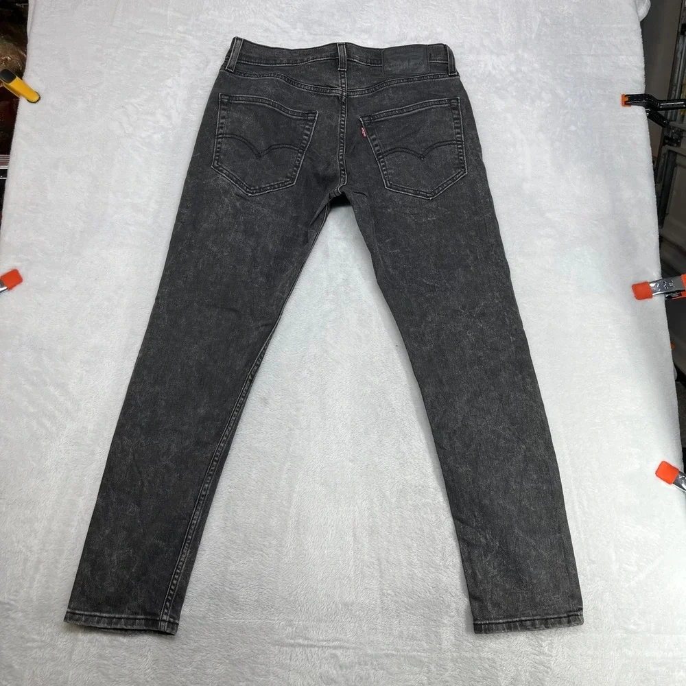Levi's Skinny Jeans Mens Washed Black Denim Stretch Slim Classic Zip Fly - 31X29